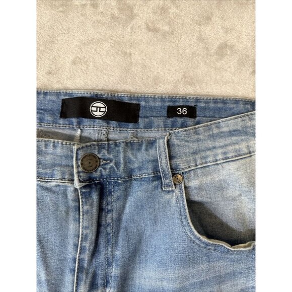 Men’s Jordan Craig Denim Shorts Distressed Medium Wash Raw Hem Size 36 - Picture 10 of 16